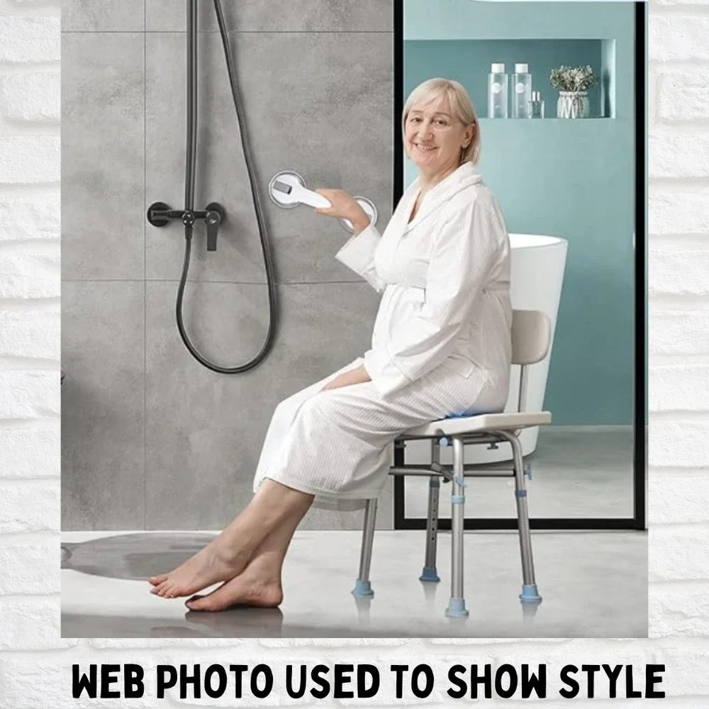 2 Pack 12in Suction Shower Grab Bars Safety Handles for Seniors Handicap White